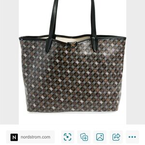 Sam Edelman Brown Monogram Tote with Black Trim